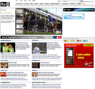 ITV homepage - January 2009