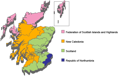Map of 2058 post-Civil War Scotland