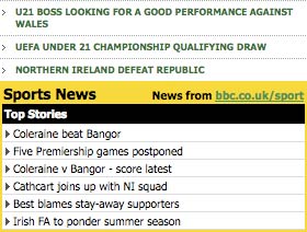 BBC Sport widget