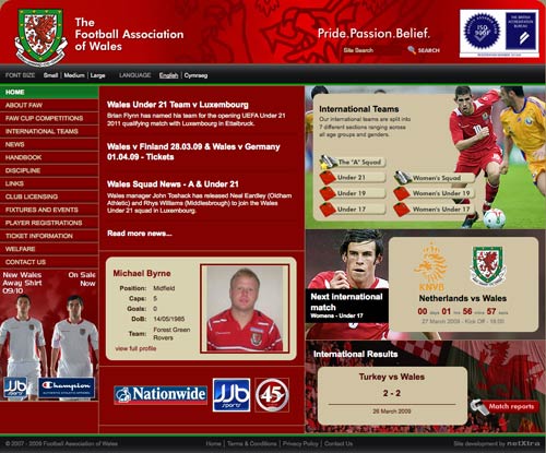 Welsh FA homepage
