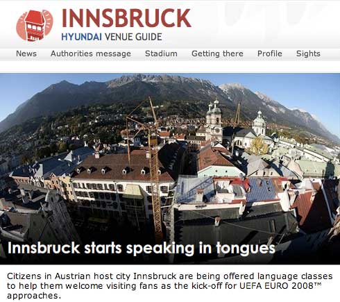 Innsbruck on the official UEFA site