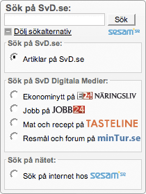 SvD search options