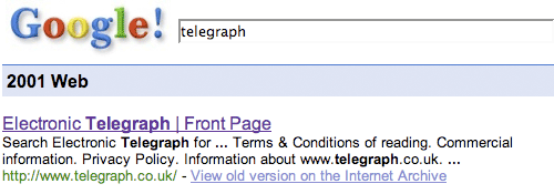 Electronic Telegraph on Google