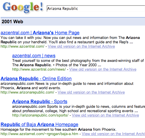 Google Arizona Republic results