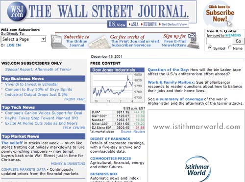 Wall Street Journal in 2001