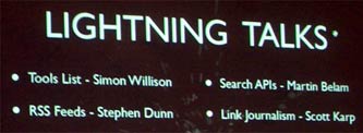 Lightning Talks programme