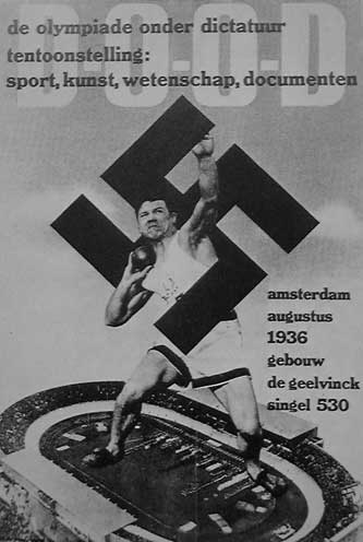 Dutch poster against the 1936 Olympics