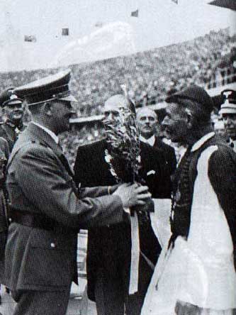 Hitler receives an olive branch from Spiridon Louis