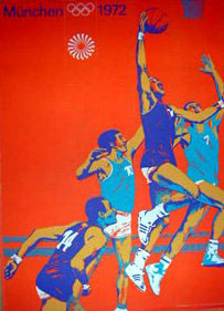 1972 Munich Olympics Basketball Poster