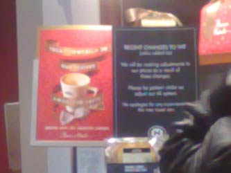 Cafe Nero VAT sign (blurry)