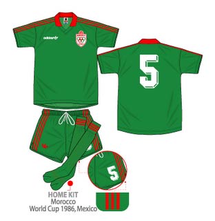 Morocco kit for the 1986 finals