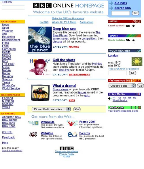 2000 Homepage