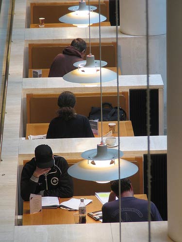 People working in the British Library