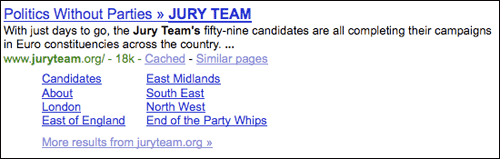 Jury Team Google search results