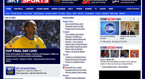 Sky Sports Homepage
