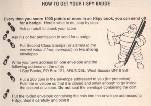 Back cover I-Spy badge offer instructions
