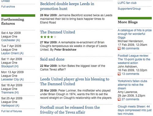 Leeds United Guardian keyword page