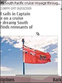 Picture scrolling on The Telegraph's mobile site - Nokia N95