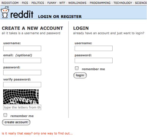 Reddit create account page