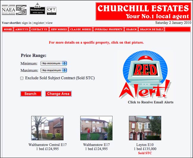 Churchill Estate search engine results