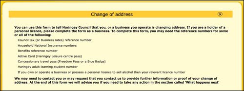 Haringey change of address form
