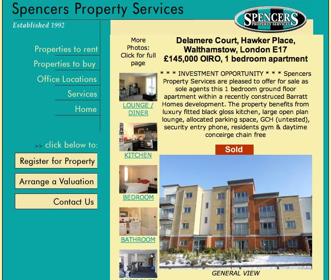 Spencers Property individual page detail
