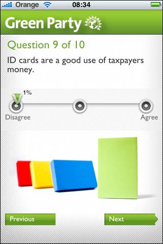 Green Party iPhone questionaire