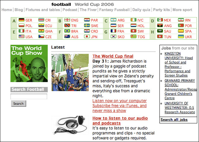 2006 Guardian World Cup front page