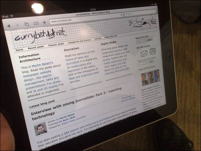 Currybetdotnet on the iPad