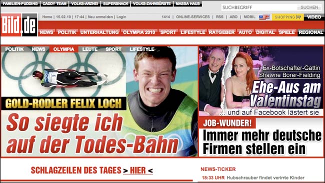 Germany's Bild web front