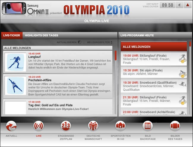 Bild Olympialive interactive