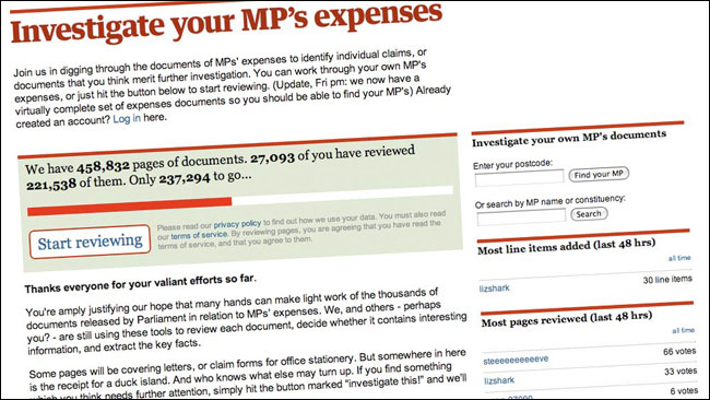 The Guardian's MP's Expenses application