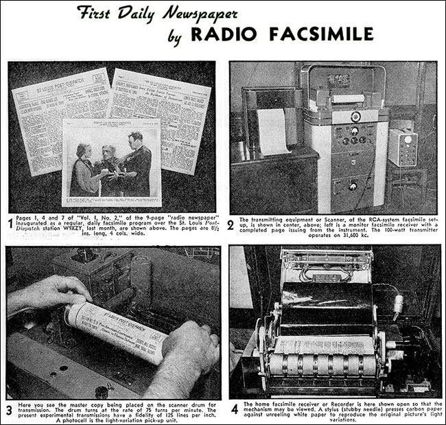 The newspaper radio facsimilie machine from 1939