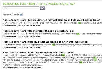 Russia Today search results