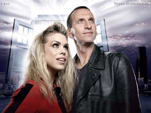 Christopher Eccleston and Billie Piper as Doctor Who and Rose