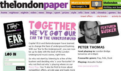 The London Paper busking site