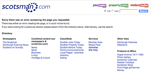 The Scotsman 404 page