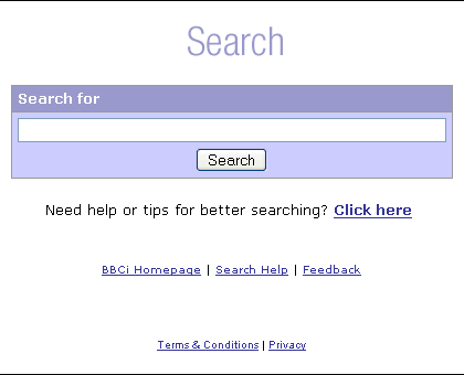 The BBC's Search page