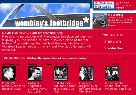 Wembley vote on BBC Radio Five Live