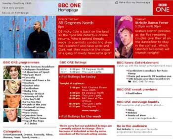 Schedule Disruption Warning on the BBC One site