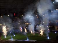 Firework display inside the Millennium Stadium