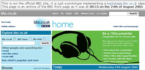 Testing the BBC Homepage's modes - back to normal