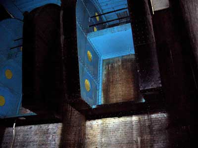 Inside the bascule chamber at Tower Bridge