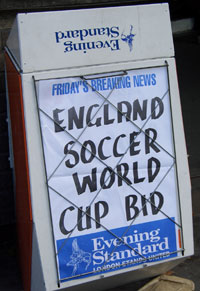 England Soccer World Cup Bid Poster from the Evening Standard