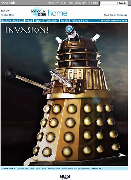 Proposed all Dalek BBC homepage