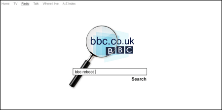 AMKDesign search dominated BBC homepage