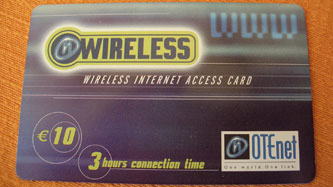 OTEnet wireless internet access card