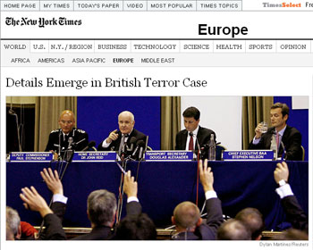 The offending New York Times article viewed from Greece