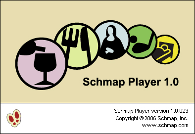 Schmap Player application start-up splash screen