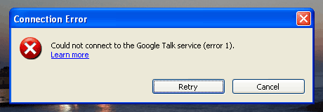 Google error message